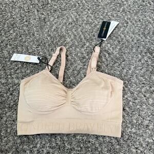 Kindred Bravely Sublime Hands-Free Pumping & Nursing Bra Beige Sz S NEW